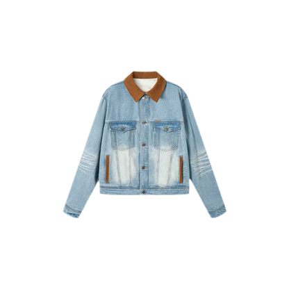 Enzyme Washed Suede-Panel Jacket