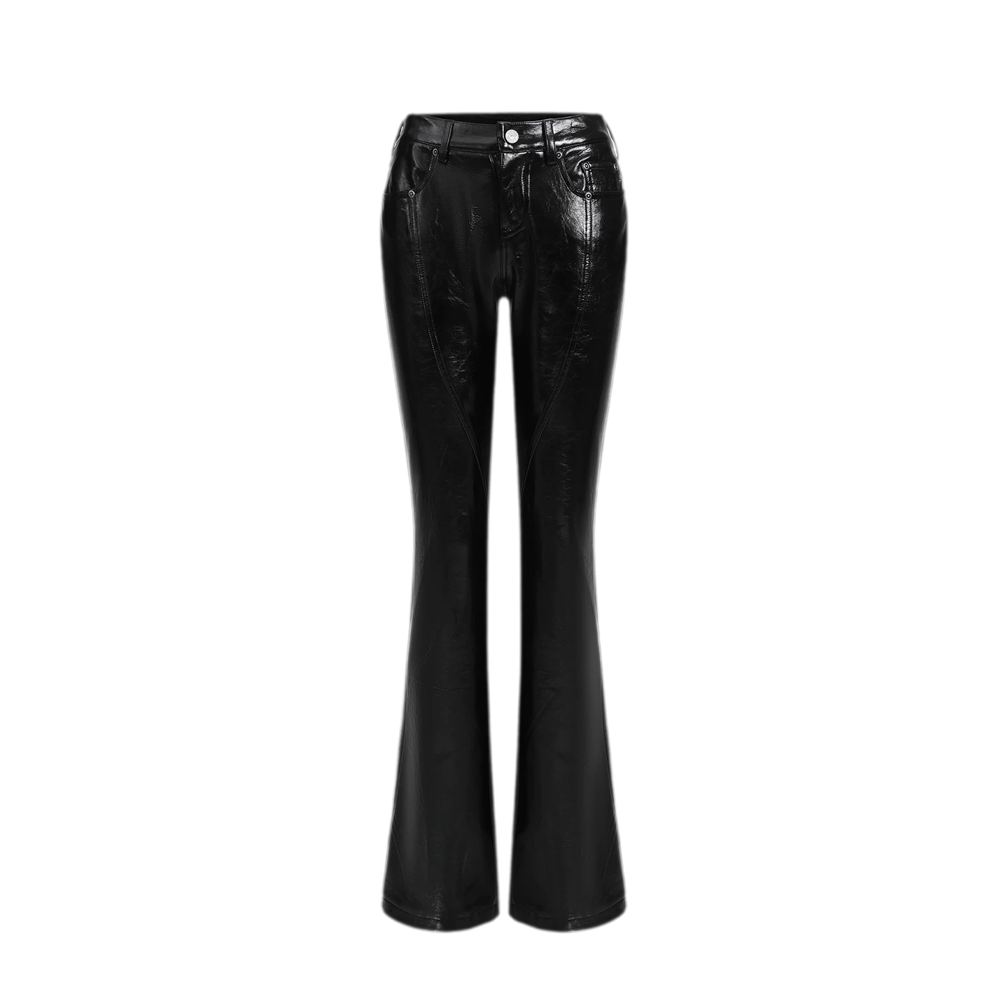 Black PU Flared Pants