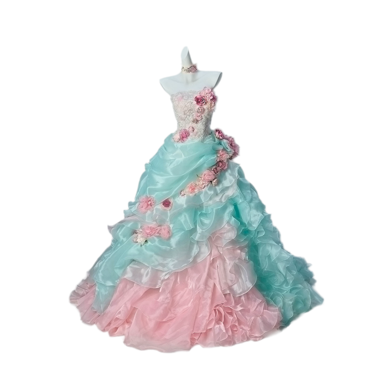 Scintillant Floral Ballgown