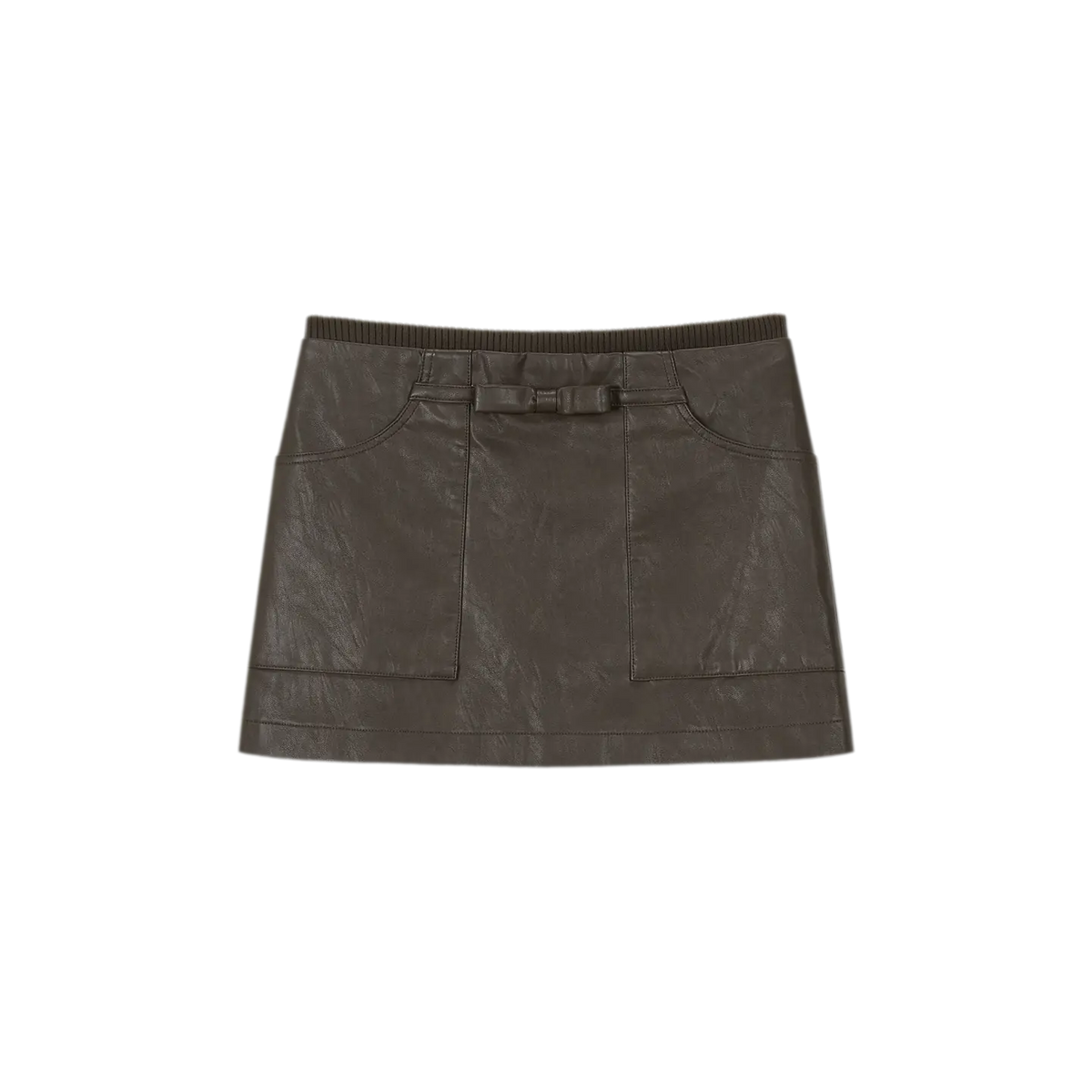 Textured Bow Mini Skirt