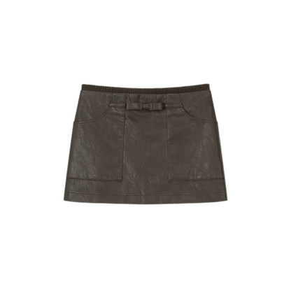 Textured Bow Mini Skirt