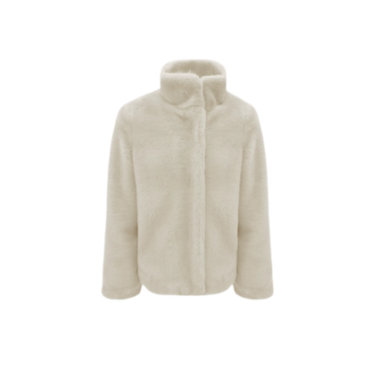 Eco-Friendly Cropped Faux Fur Jacket