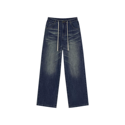 Vintage Wash Wide-Leg Jeans
