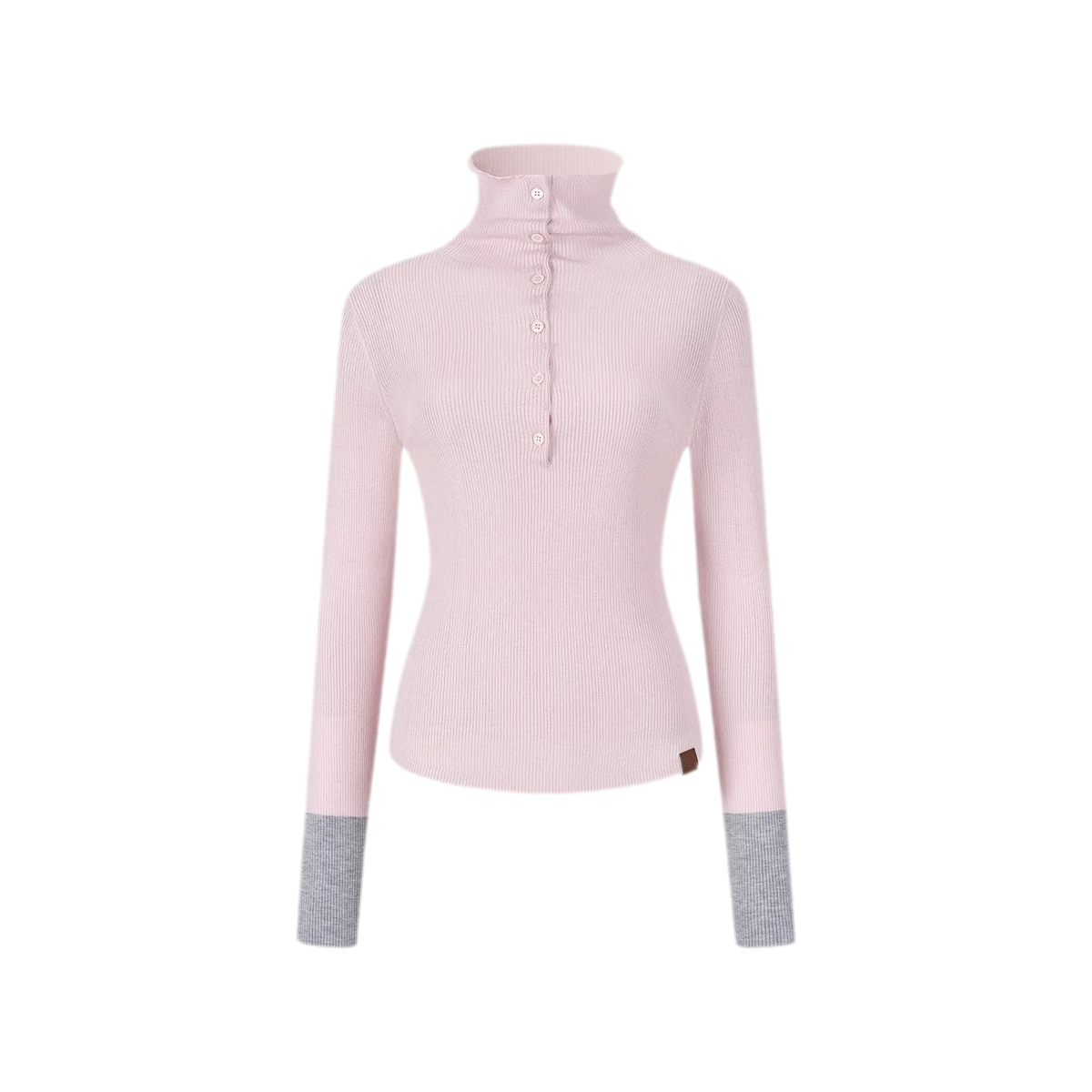 Pull ajusté côtelé à blocs de couleurs