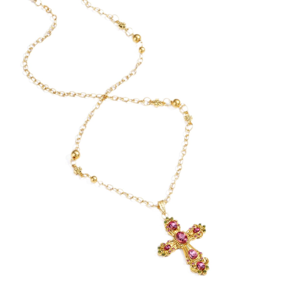 Collana con pendente a croce barocca vintage
