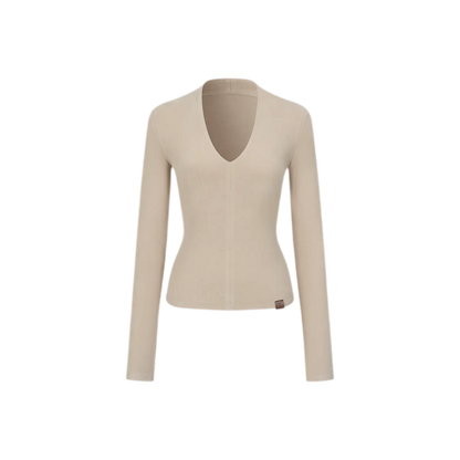 Cashmere-Feel X-Line Ribbed Top