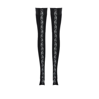 Lace Panel Overknee Socks