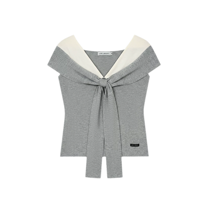 Colorblock Off-Shoulder Tee