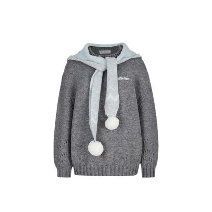 Fair Isle Hooded Cape Sweater