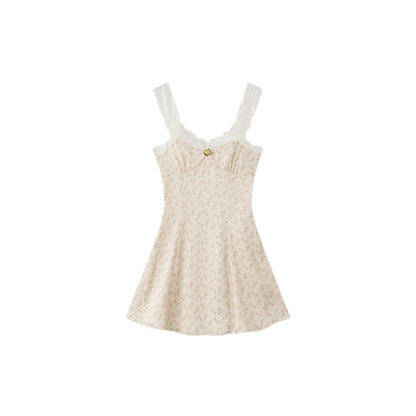 Vintage Leopard Lace Splice A-Line Dress
