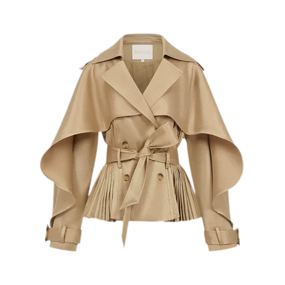 Glossy Cape Short Trench Coat