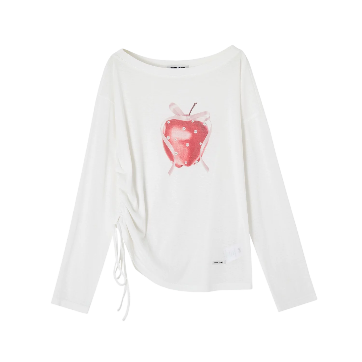 Relaxed Tie Sheer Mesh Long Sleeve T-Shirt
