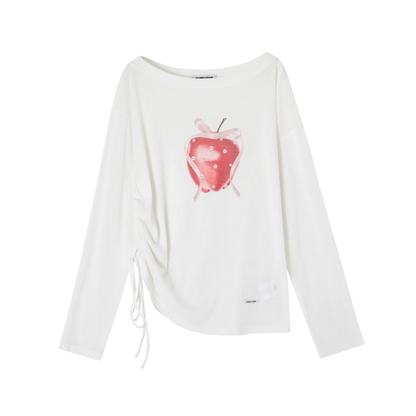 Relaxed Tie Sheer Mesh Long Sleeve T-Shirt