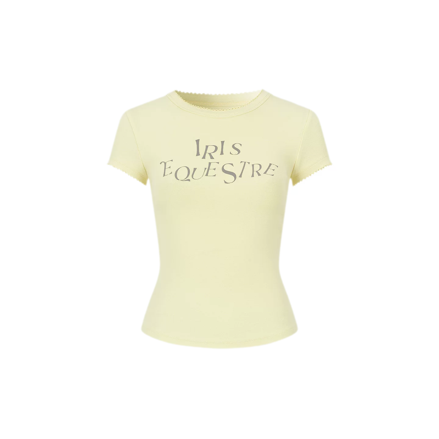 Tencel-Cotton Letter Print Slim T-Shirt
