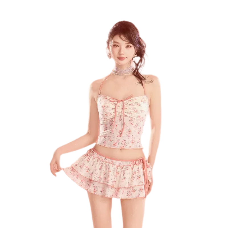 Floral Three-Piece Swim Set