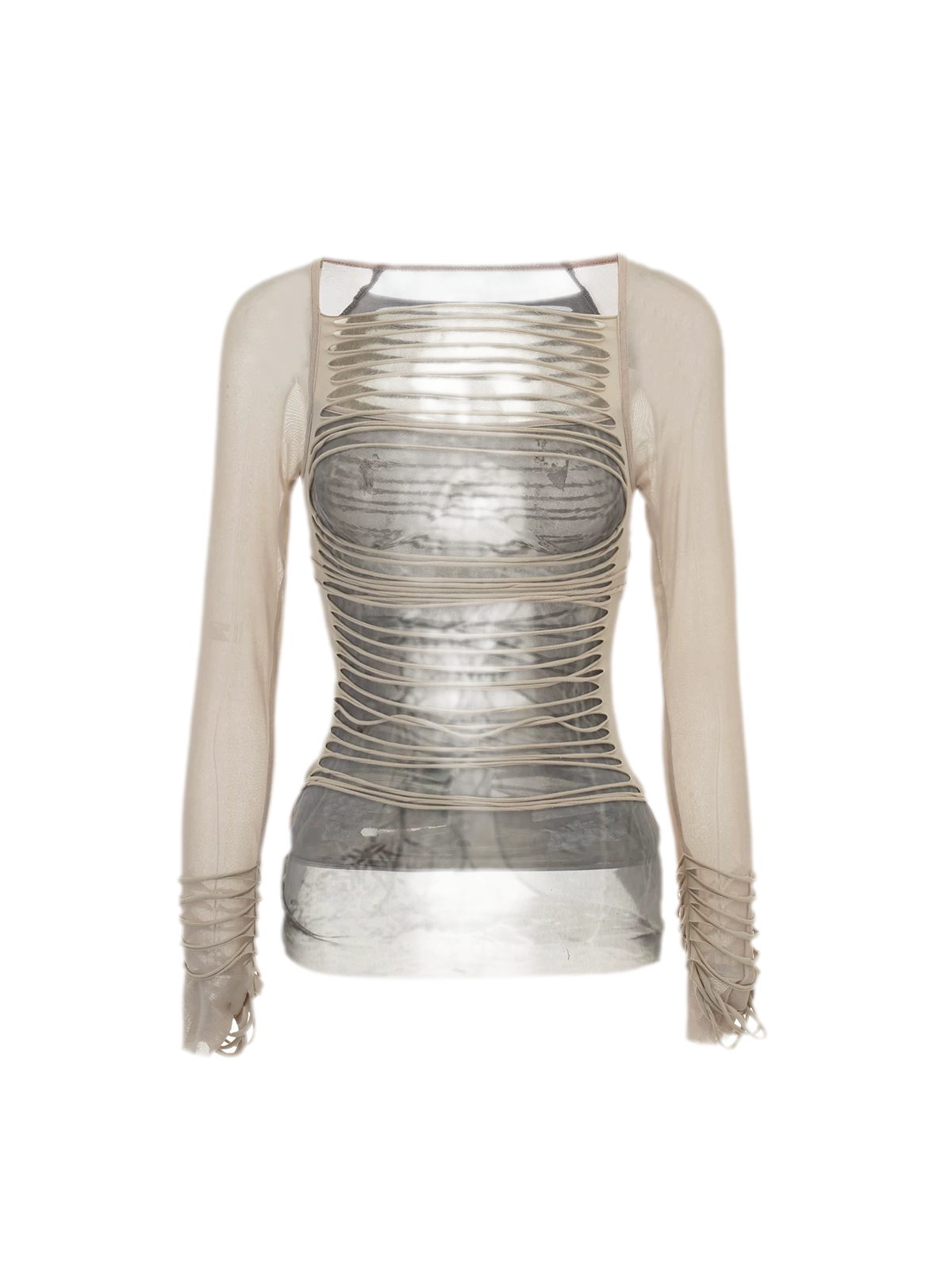Sheer Cutout Off-Shoulder Top