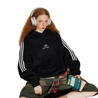 Striped Oversized Pullover Hoodie