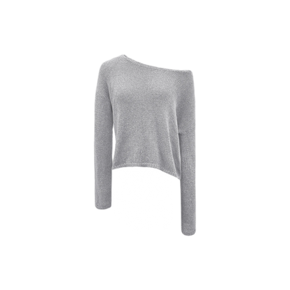 Openwork One-Shoulder Knit Top