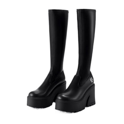 Stretch Platform Ankle Boots
