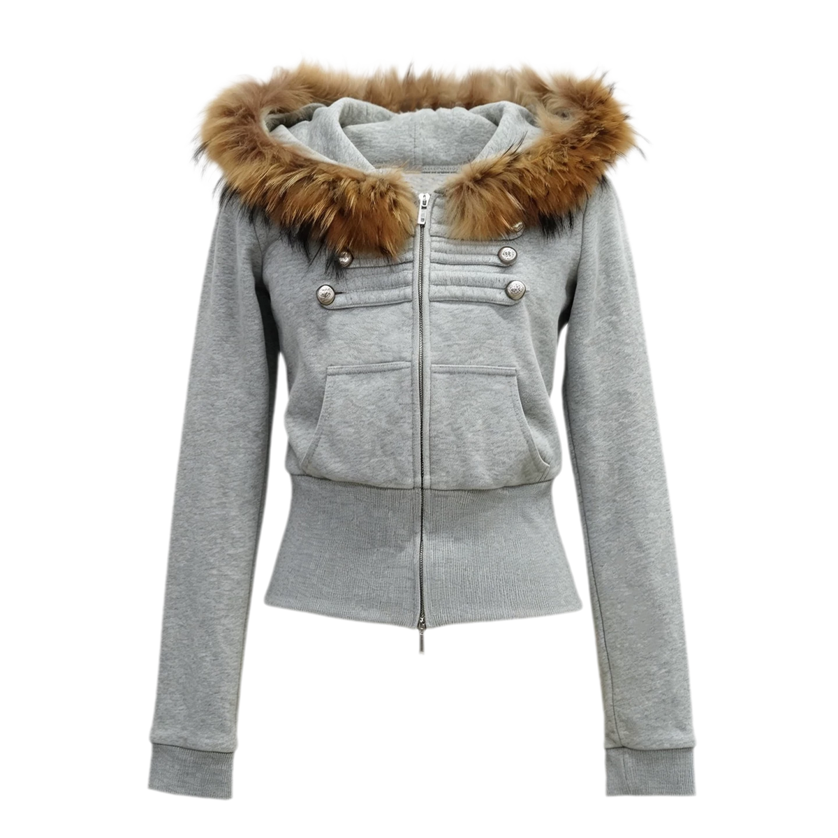 Fur Collar Fitted Jacket Set