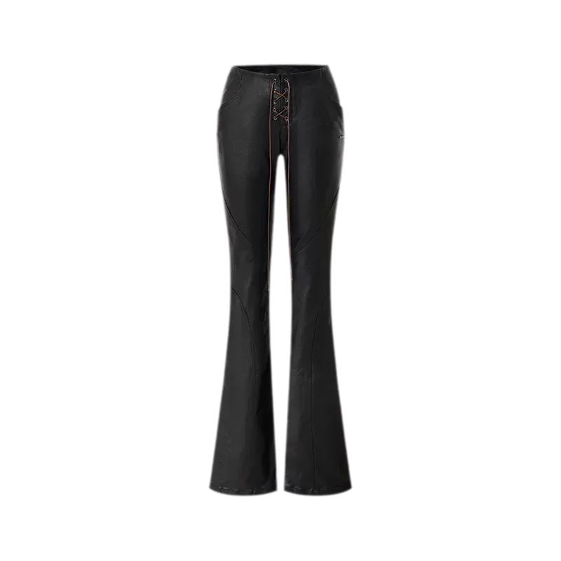 Waxed Panelled Slim Flare Pants