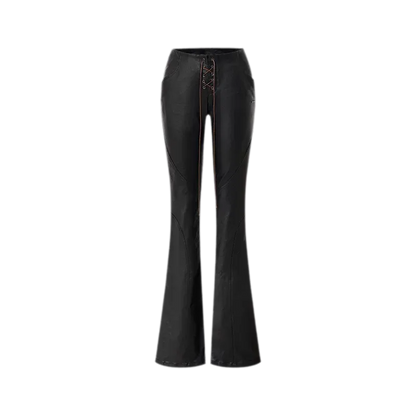 Waxed Panelled Slim Flare Pants