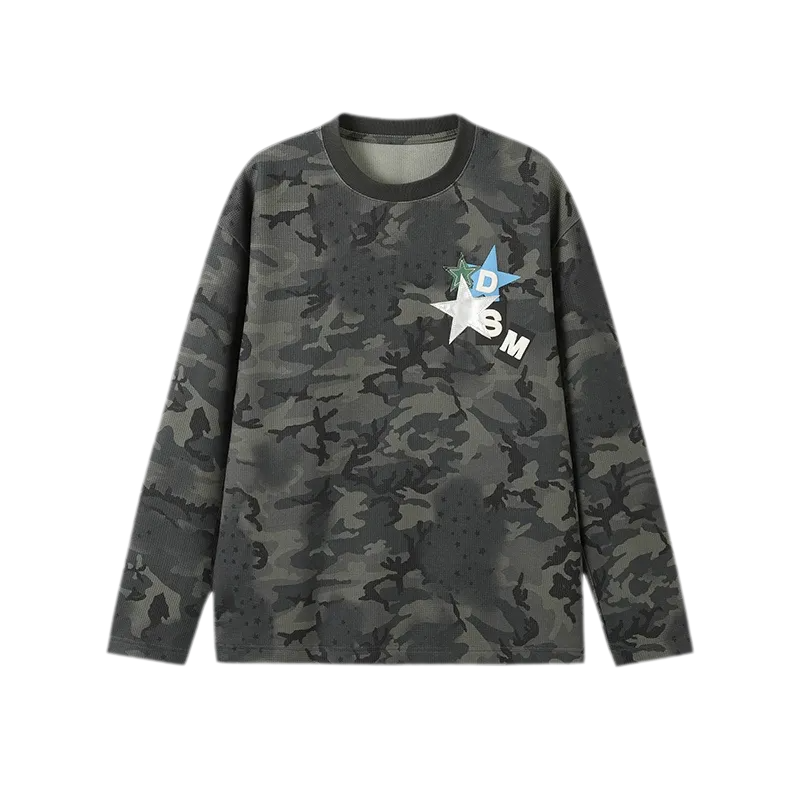 Printed Waffle Camouflage T-Shirt