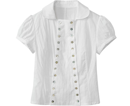 Shell Button Fitted Shirt