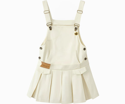 Pleated Suspender Dress