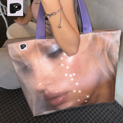 Distressed PU Oversized Tote Bag
