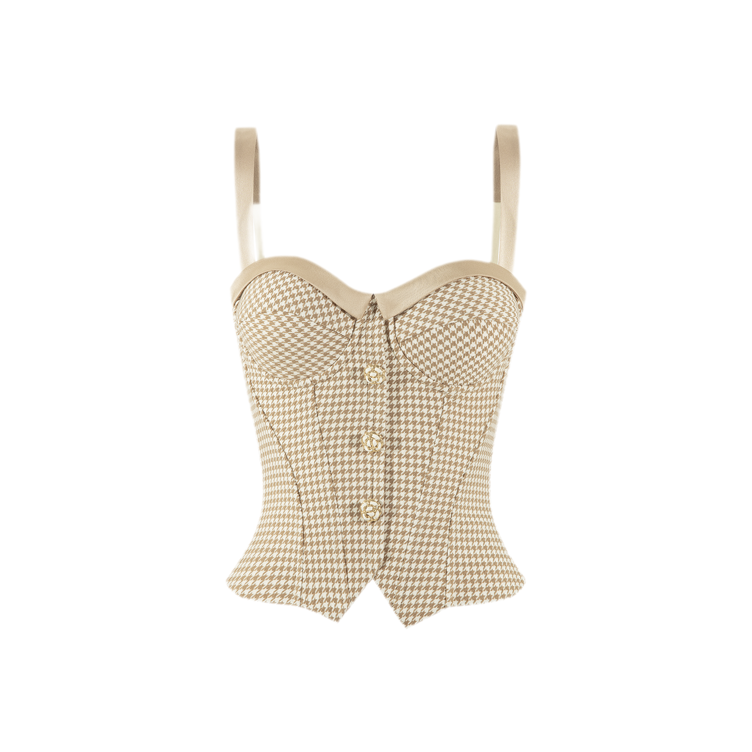 Gilded Houndstooth Corset Camisole