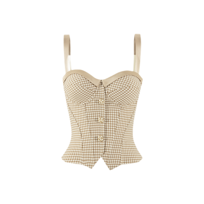 Gilded Houndstooth Corset Camisole