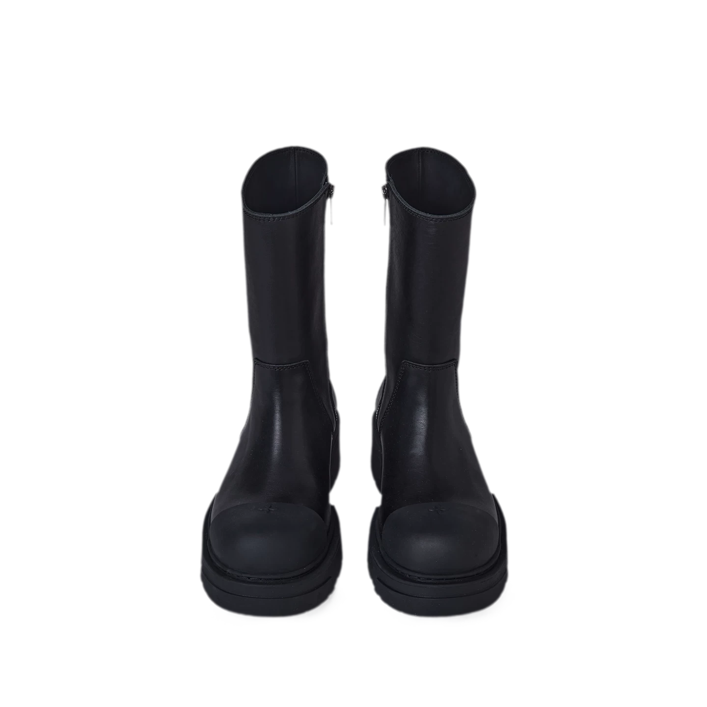 Mid-Calf Leather Boots