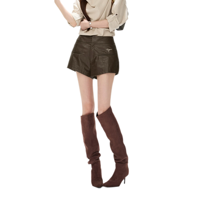 Matte PU High-Waisted Shorts