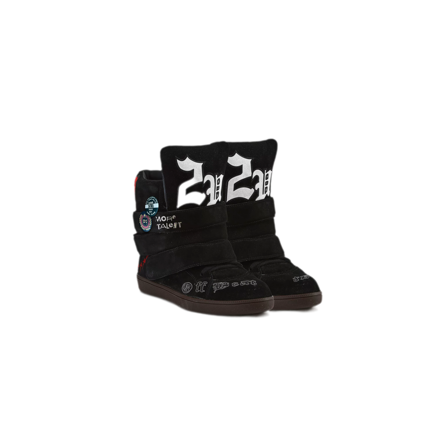 24ANS x UWA Embroidered Suede High-Top Sneakers