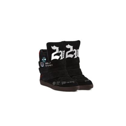 24ANS x UWA Embroidered Suede High-Top Sneakers