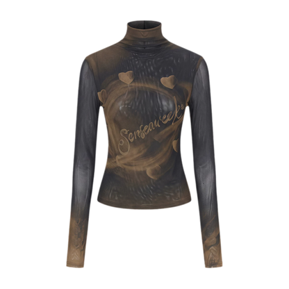 Gradient Eclipse Mesh Turtleneck