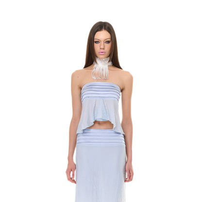 Textured Peplum Skirt Set