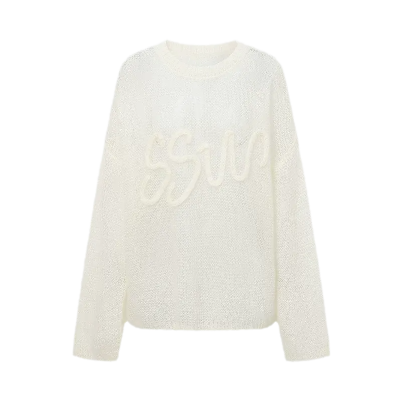 Mohair Openwork Logo Sweater