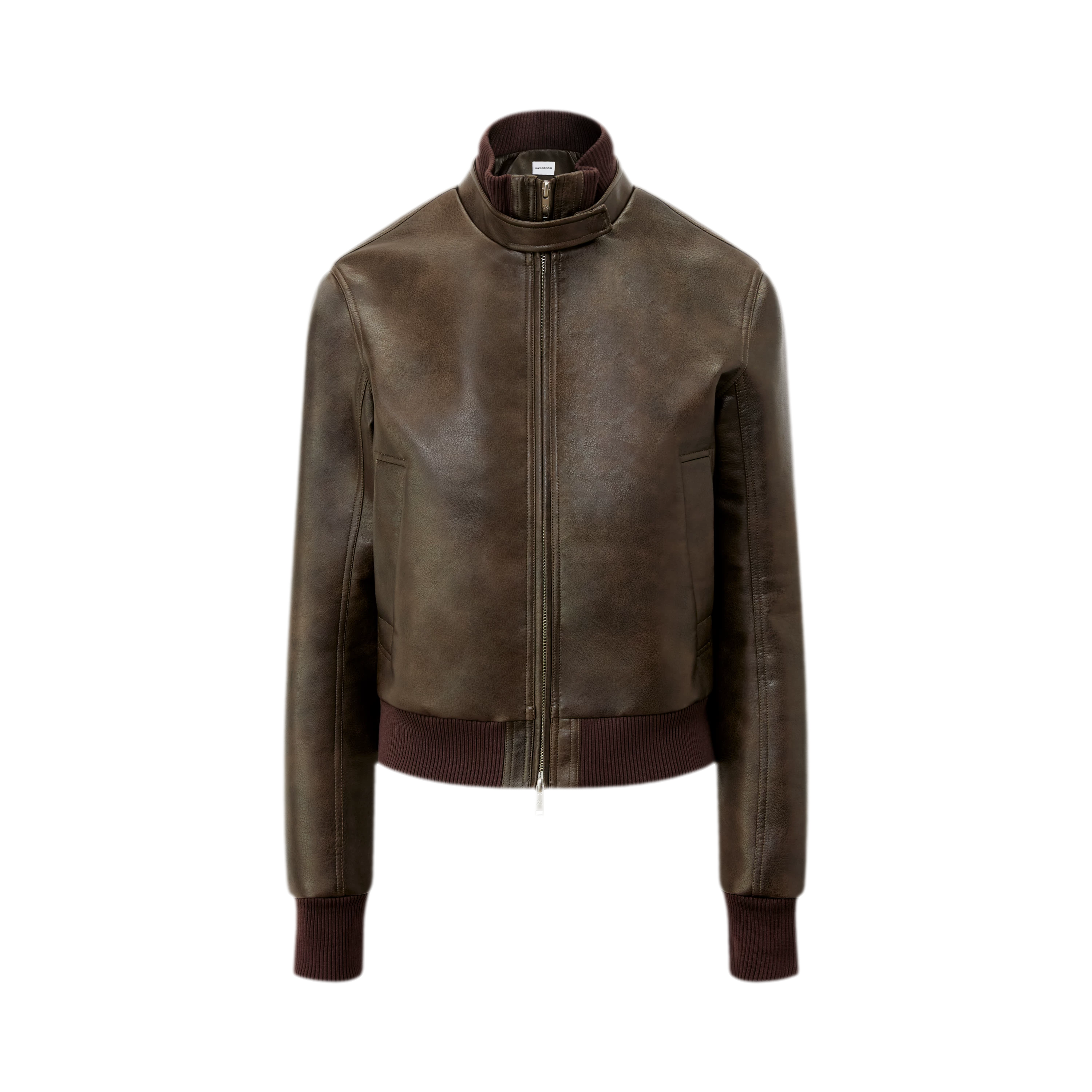 Matte Cropped Biker Jacket