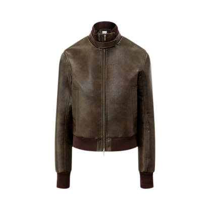 Matte Cropped Biker Jacket