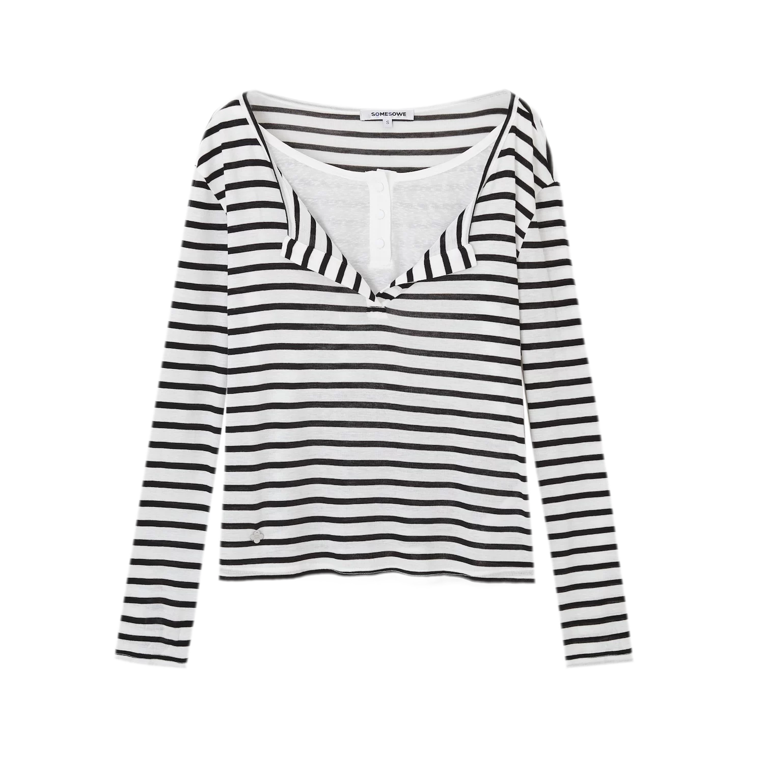 Layered Striped Knit T-Shirt