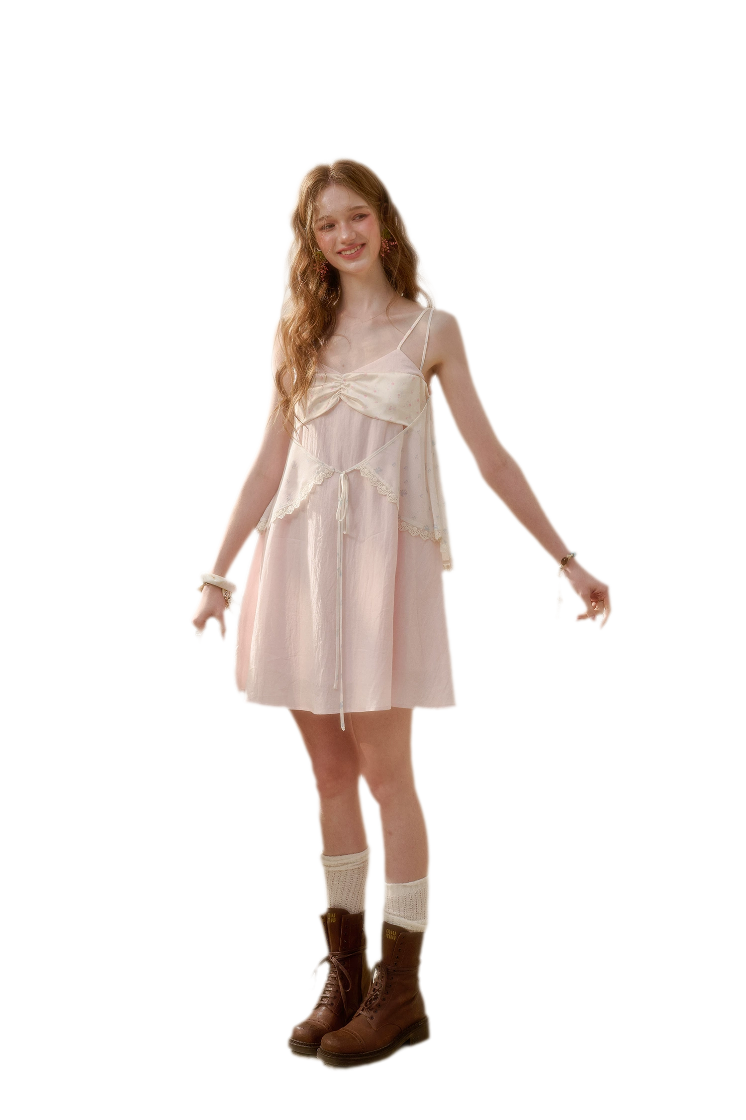 Cream Cotton Chiffon Camisole Dress