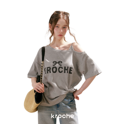 Off-Shoulder Logo T-Shirt