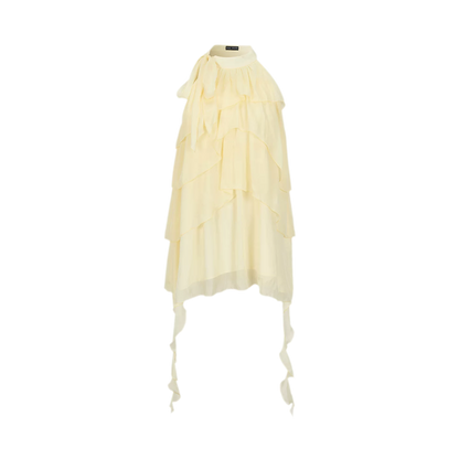 Midsummer Layered Ruffle Halter Sleeveless Dress
