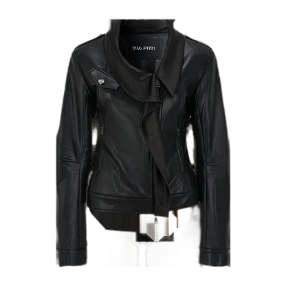 Embossed Fitted PU Jacket