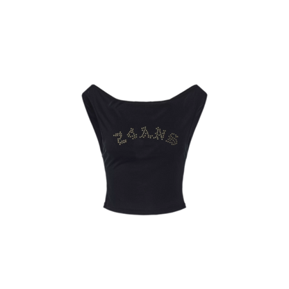 Metal Rhinestone Crop Top