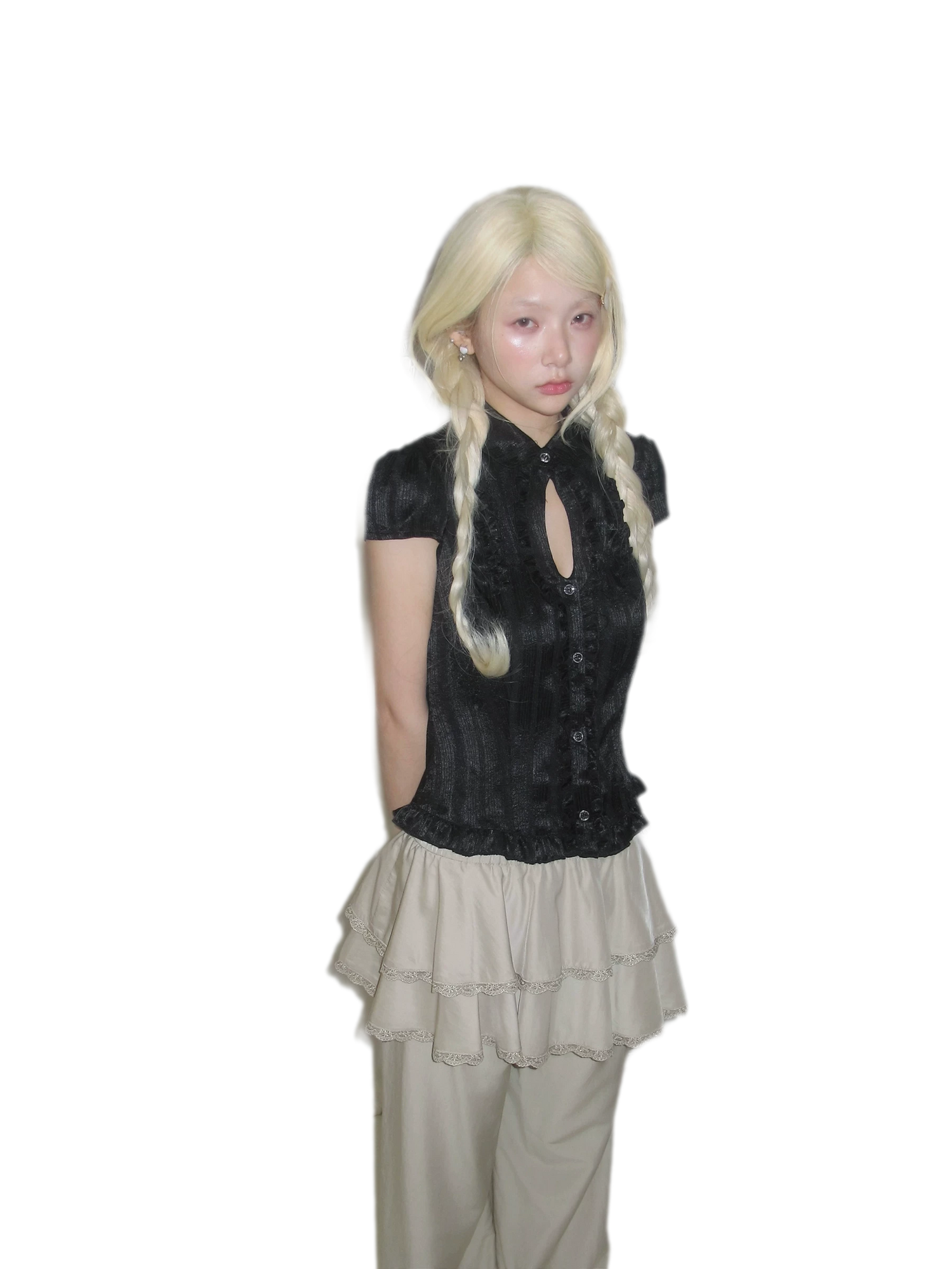 French Ruffle Short Blouse