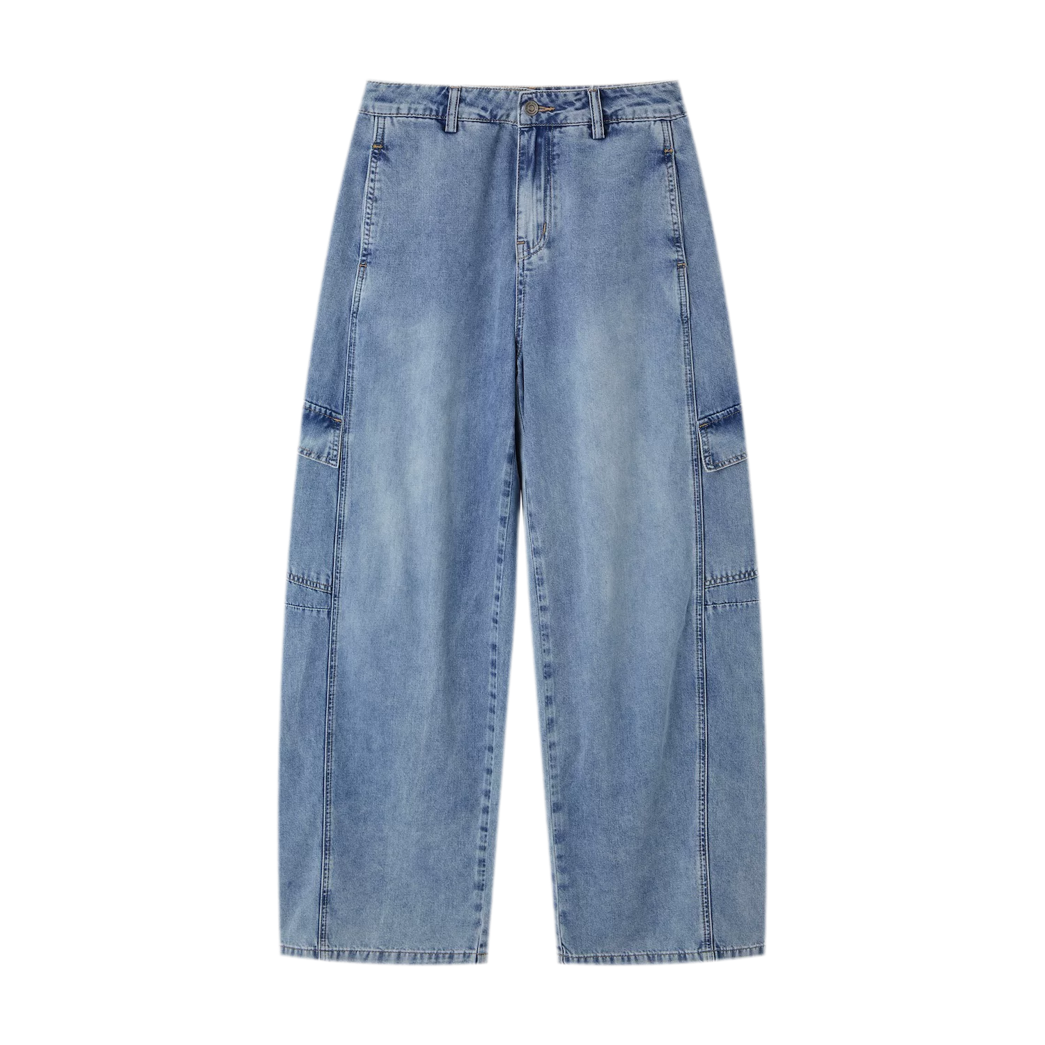 Multi Pocket Wide Leg Jeans