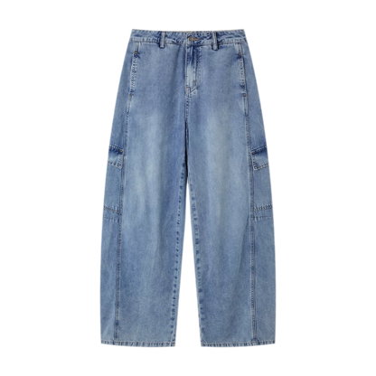 Multi Pocket Wide Leg Jeans